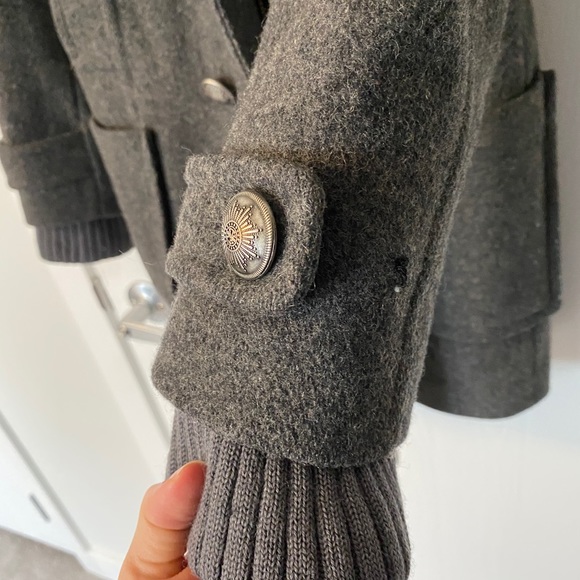 Grey Wool Pea Coat EUC - Picture 8 of 13